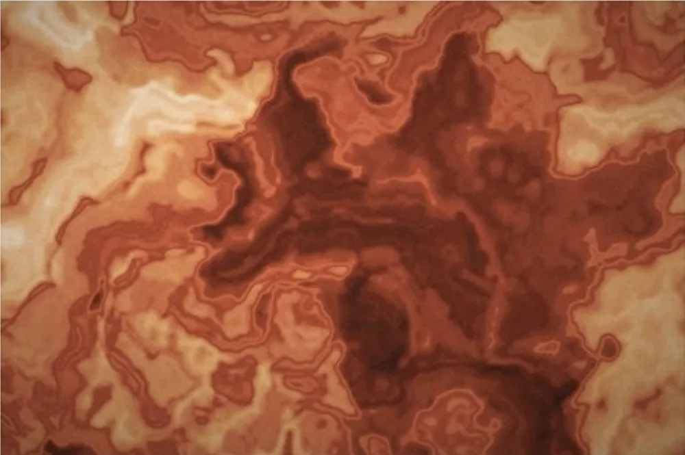 Abstract marbled texture in burnt orange, rust and cream.