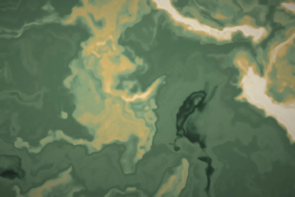 Abstract marbled texture in moss green, sage and ochre